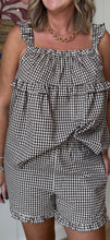 Load image into Gallery viewer, Brown Gingham Ruffle Shorts
