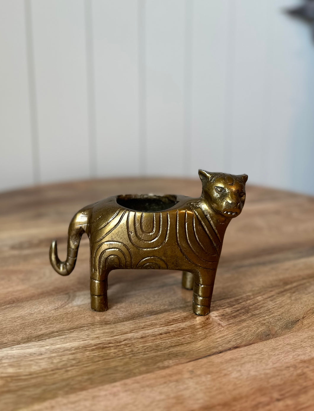 Brass Tiger Pot