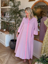 Load image into Gallery viewer, Pink Gingham Check Maxi Dress

