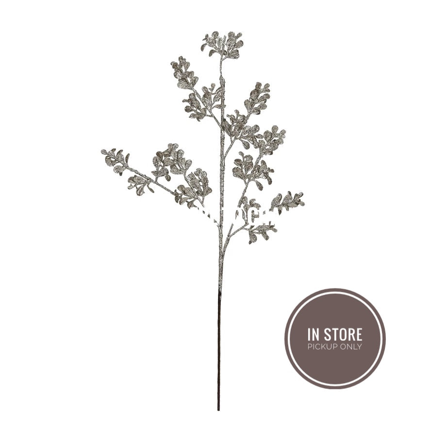 Champagne Glitter Leaf Stem