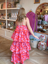Load image into Gallery viewer, Red Orange Halter Maxi Dress
