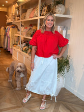 Load image into Gallery viewer, White Drawstring Hem Skirt
