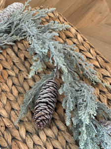 72" Snowy Cedar & Pinecone Garland