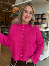 Load image into Gallery viewer, Fuchsia Oversized Button Down Cardigan
