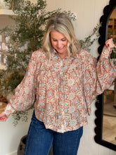 Load image into Gallery viewer, Rosewood Paisley Blouse
