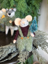 Load image into Gallery viewer, Winter Mice Wool Felt Ornaments
