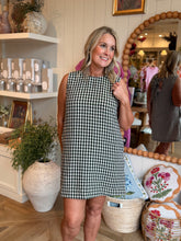 Load image into Gallery viewer, Black &amp; Cream Gingham Sun Dress
