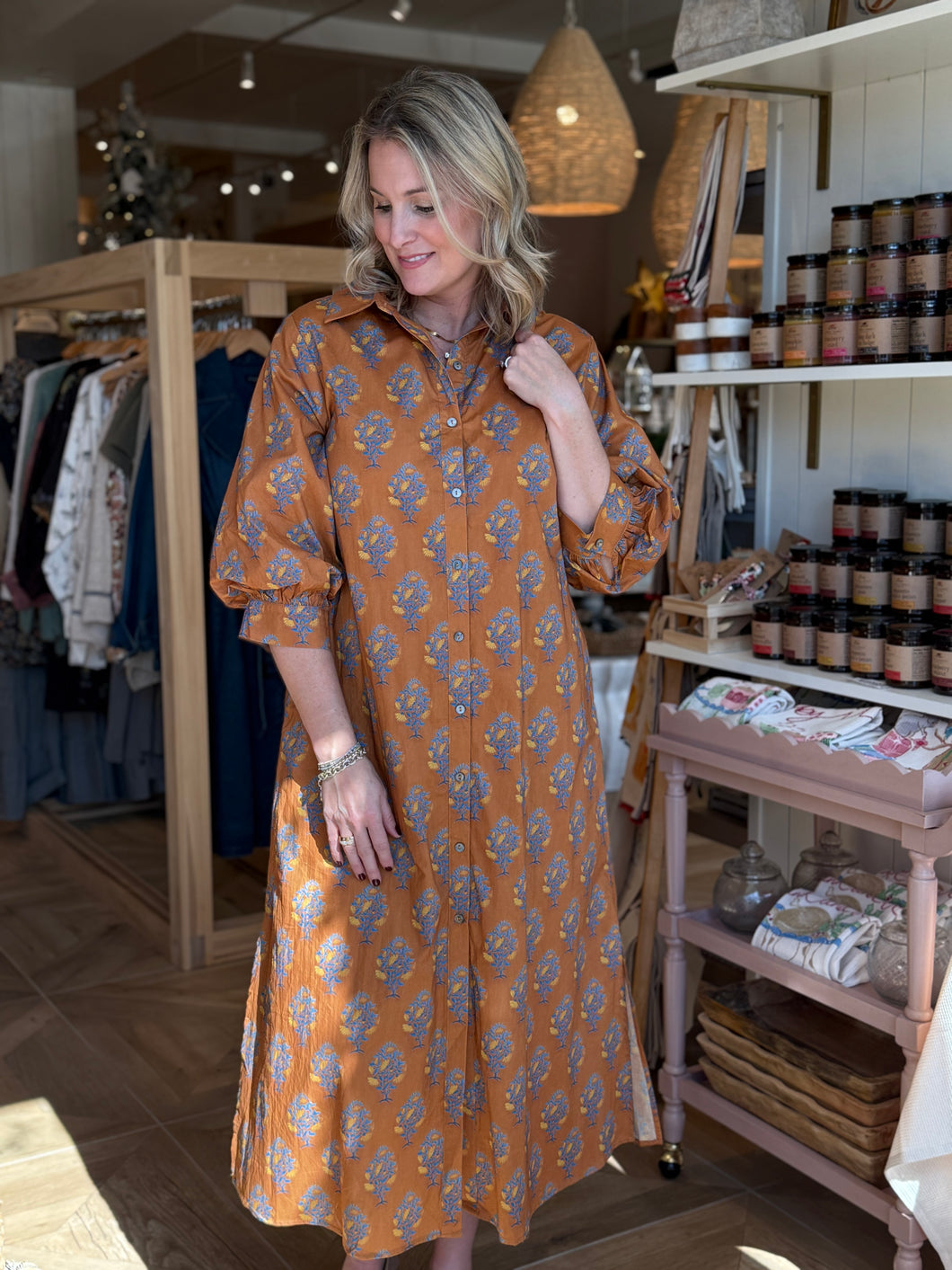 Mustard Floral Dress