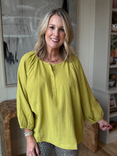 Load image into Gallery viewer, Avocado Long Sleeve Gauze Top

