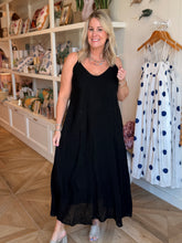 Load image into Gallery viewer, Black Linen Maxi Dress
