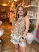 Load image into Gallery viewer, Latte Polka Dot Short Set
