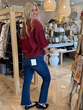 Load image into Gallery viewer, Dark Wash Kick Flare Jeans
