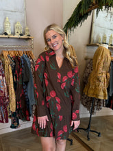 Load image into Gallery viewer, Brown Long Sleeve Drop Waist Dress
