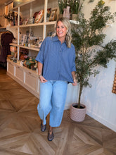 Load image into Gallery viewer, Blue Drop Shoulder Shirt
