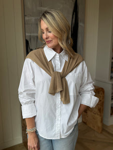 Tan V-Neck Open Sweater Vest