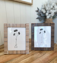 Load image into Gallery viewer, Black and Brown Striped Wood 8x10 frame
