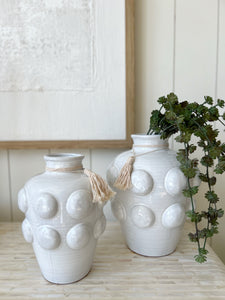 White Beaded Vase
