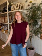 Load image into Gallery viewer, Wine Cap-sleeve Raglan Sweater
