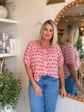 Load image into Gallery viewer, Rose Flame Leaf Scoop Neck Blouse
