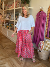 Load image into Gallery viewer, Pink Floral Full Skirt
