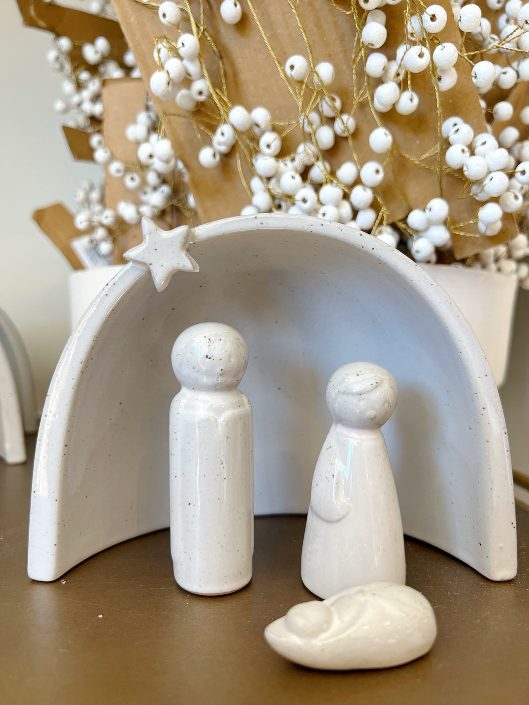 Set of 4 Stoneware Nativity