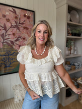 Load image into Gallery viewer, Ivory Floral Embroidered Top
