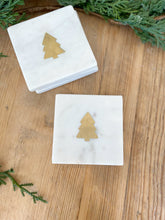 Load image into Gallery viewer, Marble Coasters with Gold Tree Inlay
