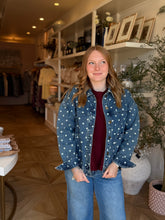 Load image into Gallery viewer, Denim Polka Dot Jacket
