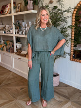 Load image into Gallery viewer, Army Green Linen Gauze Top
