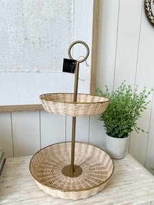 Tiered Woven Serving Tray
