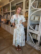 Load image into Gallery viewer, Patch Print Bubble Sleeve Midi Dress
