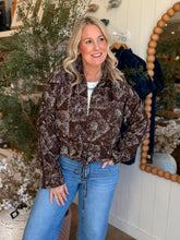 Load image into Gallery viewer, Brown Floral Lightweight Jacket
