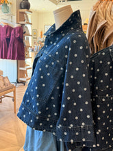 Load image into Gallery viewer, Denim Blue Cropped Polka Dot Jacket
