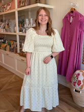 Load image into Gallery viewer, Silver Star Puff Sleeve Dress
