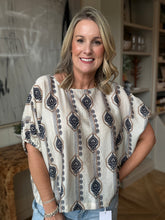 Load image into Gallery viewer, Midnight Floral Print Elastic Sleeve Blouse
