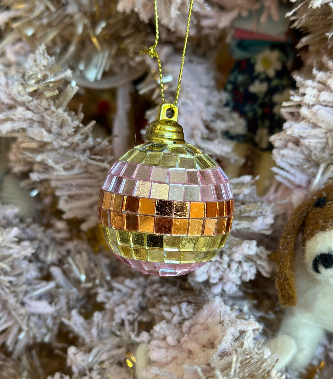 Stripe Disco Ball Ornament