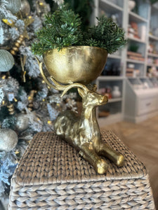 Antique Gold Buck Bowl