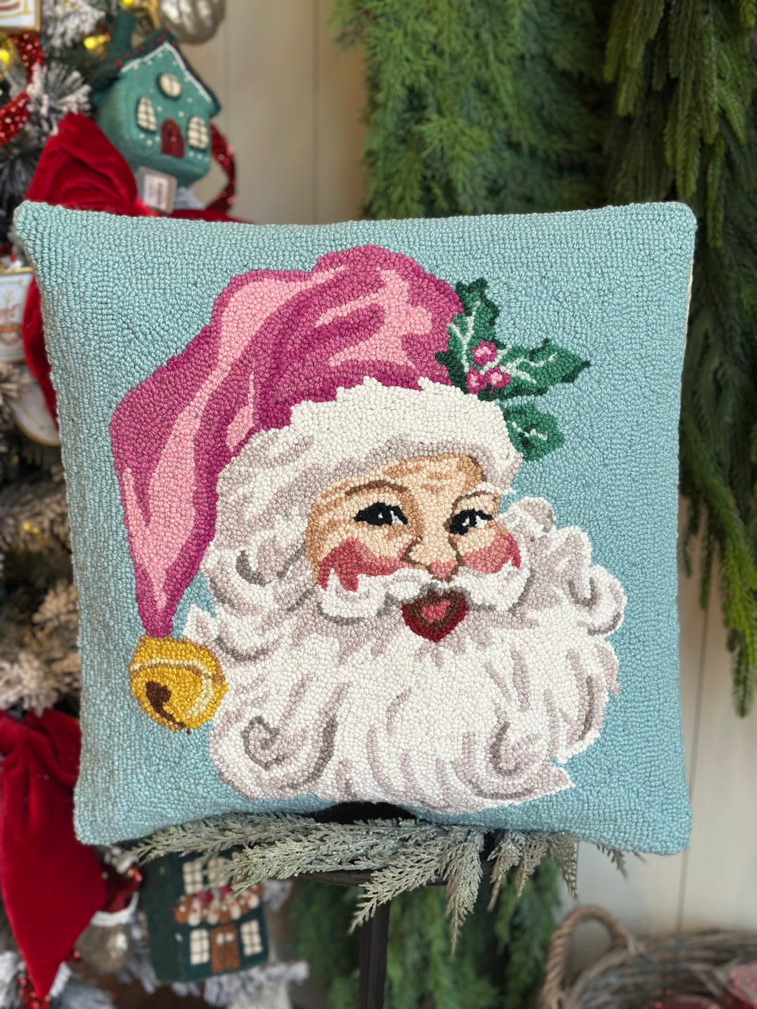 Retro Pink Santa Hook Pillow