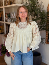 Load image into Gallery viewer, Cream Eyelet Lace Blouse
