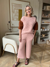 Load image into Gallery viewer, 2 pc. Blush &amp; Rust Quilted Pant Set
