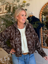Load image into Gallery viewer, Brown Floral Lightweight Jacket
