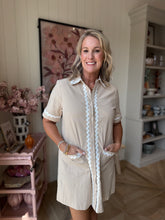 Load image into Gallery viewer, Taupe Short Shirt Dress
