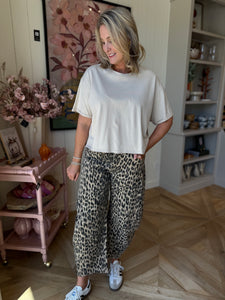 Chestnut Leopard Barrel Jeans
