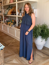 Load image into Gallery viewer, Navy Braylee Sweater Dress
