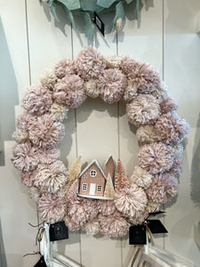 Blush Pom Pom Wreath