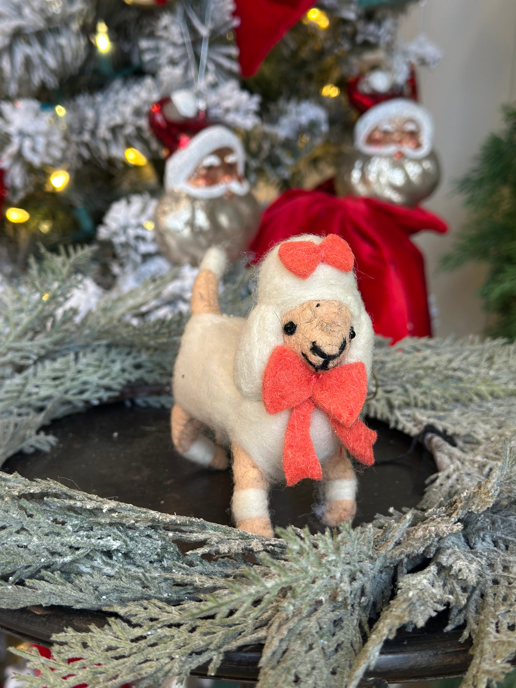Wool Felt Poodle Ornament