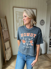 Load image into Gallery viewer, Charcoal Howdy Texas Tee
