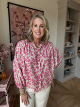 Load image into Gallery viewer, Pink Blossom Batwing Blouse
