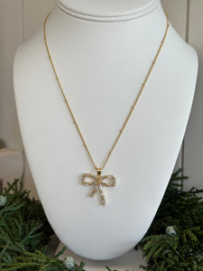 18K Tierney CZ Bow Necklace