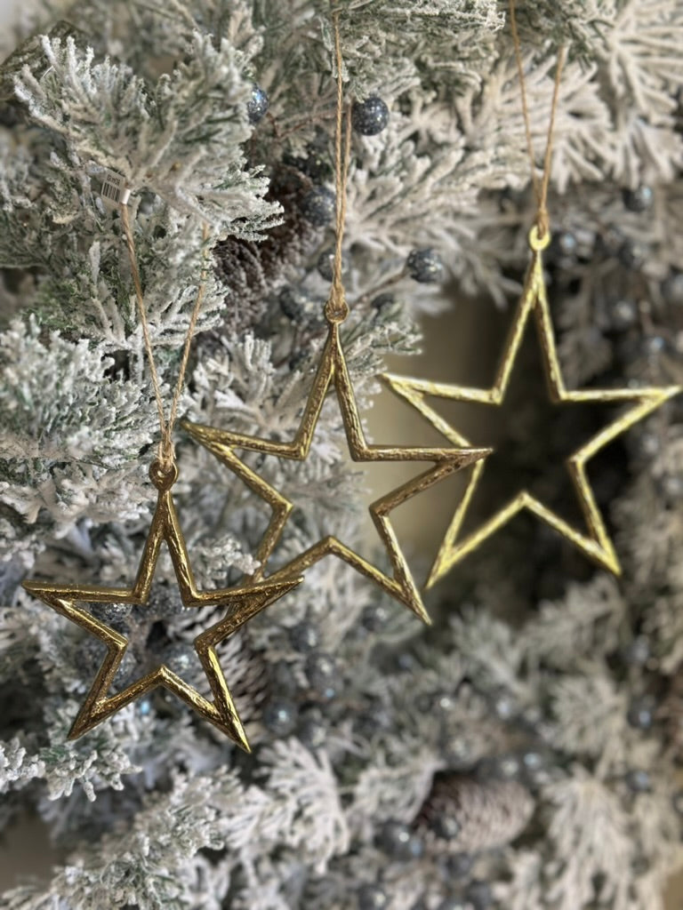 Gold Metal Star Ornaments